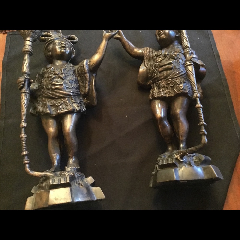 African Tribal Heavy Bronze Statue Sculptures 15” - Picture 8 of 8